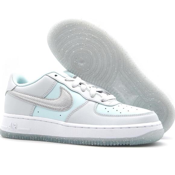 NIKE AIR FORCE 1 BG AF1 SZ 5Y YOUTH = WOMENS 6.5 HQ3249 043 PURE PLATINUM SILVER - Picture 1 of 6